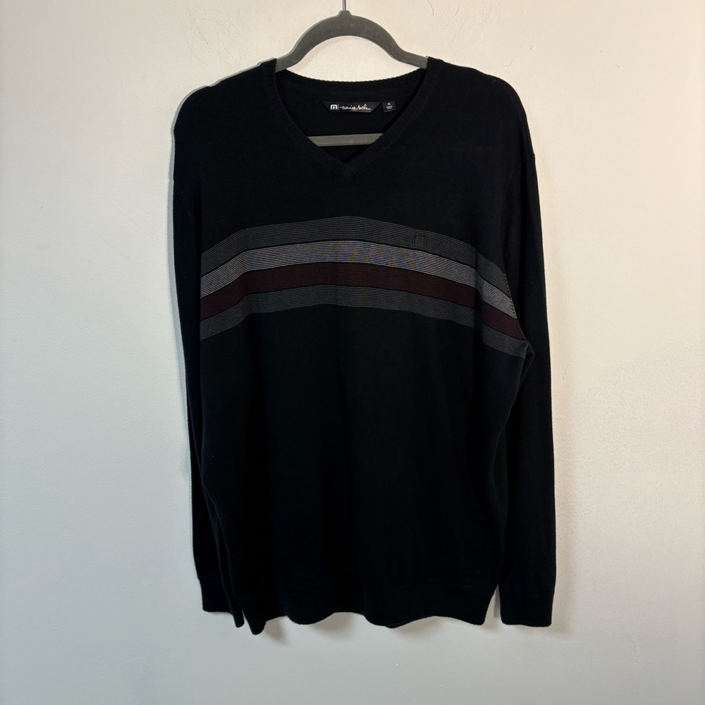 Travis Mathew Men’s Sweater V Neck Acrylic Blend Black XL